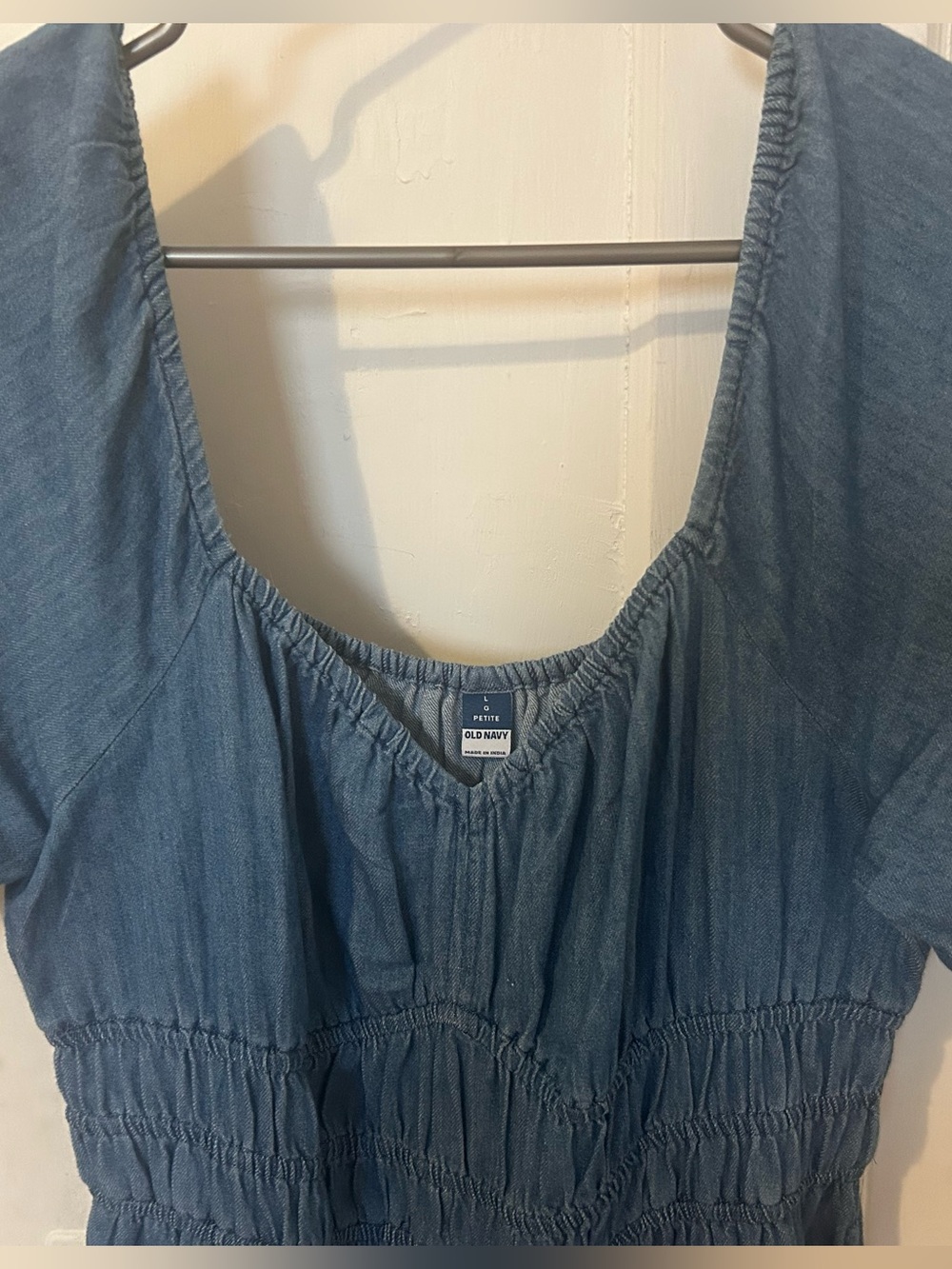 Old Navy Blue Denim Jumpsuit Large Petite